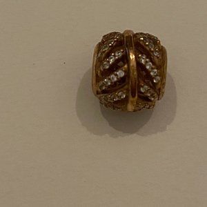 Pandora rose gold round charm with stones